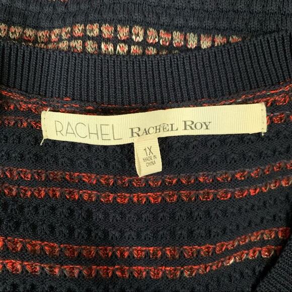 NWT RACHEL Rachel Roy Curves Ombre Striped Cold Shoulder Knit Midi Dress - Picture 4 of 10